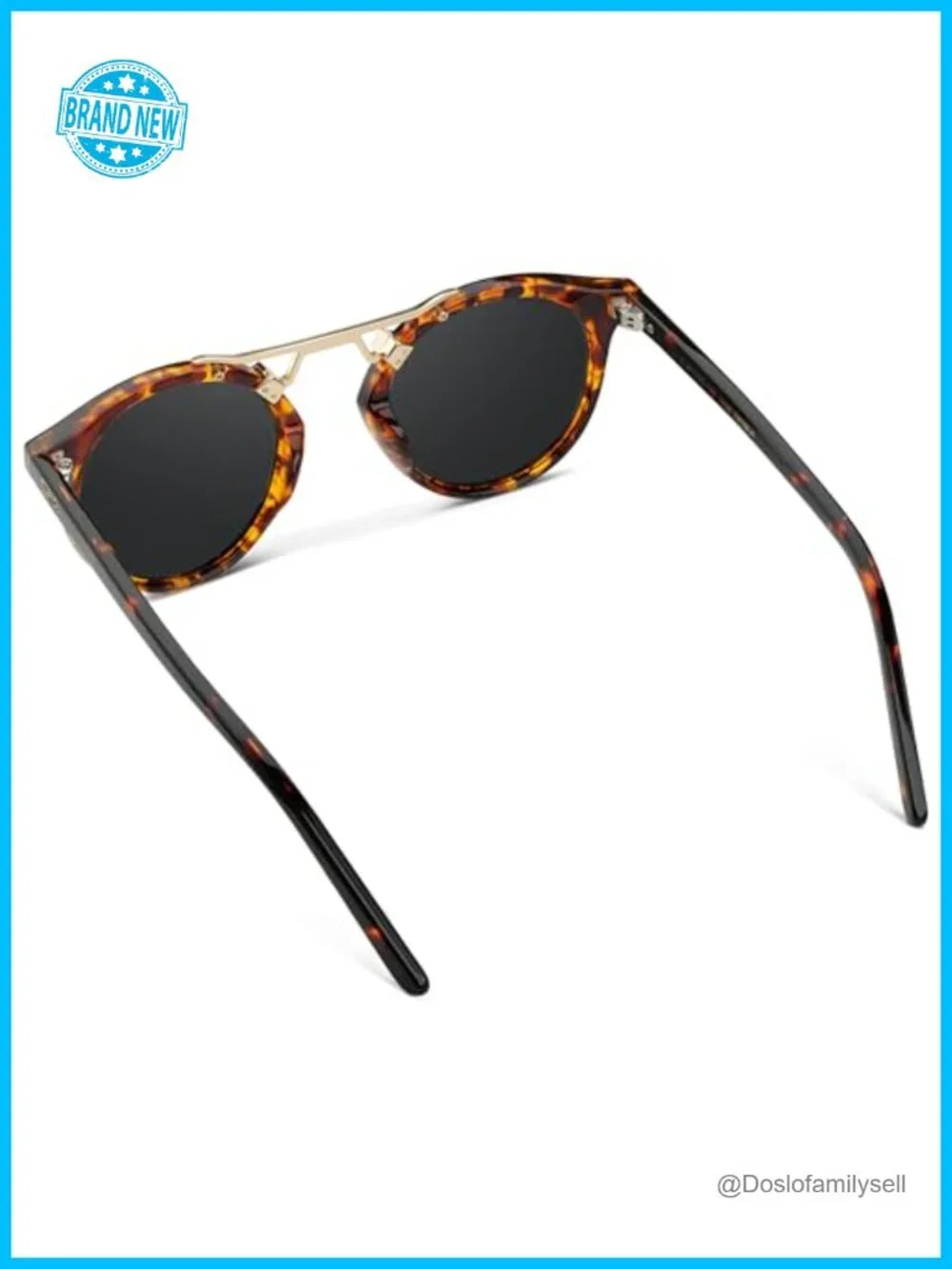 Polarized Round Sunglasses Women UV400 Double Bridge Stainless Steel
